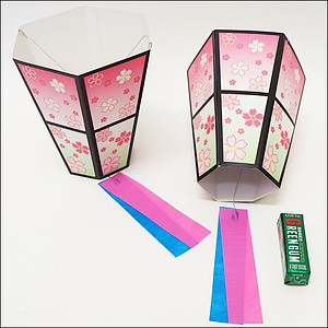 イベントグッズ／春のお祭り用品・お花見装飾／桜ボンボリ２個セット（紙製）　H30cm×W16cm