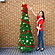 [上からかぶせるイージーメイク] クリスマス装飾　LEDフォールディングリボンツリー210cm（電池式）