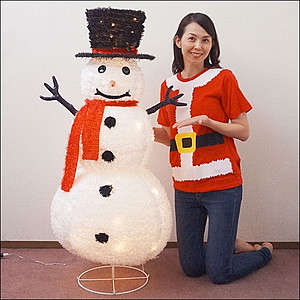 クリスマス装飾　フォールディングデコレーション　シルクハットスノーマン　H120cm
