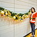 クリスマス装飾　店舗の入口や連続壁面に　スワッグＤＸガーランドセット　ゴールド　L180cm