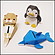 「段ボールペーパークラフト」水族館貯金箱　ペンギン3、ラッコ3、イルカ3枚　合計9枚