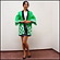 カラー市松柄ハッピ　フリーサイズ　 緑　身巾65cm×身丈80cm