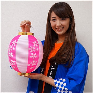イベントグッズ／春のお祭り用品・お花見装飾／桜まつりポリ提灯　桜柄