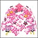 桜装飾　桜ぼんぼり2段センター　W60cmm
