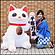 正月装飾ジャンボエアブロー　招き猫A　125cm