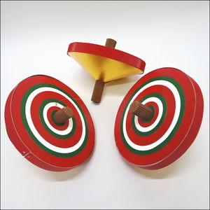 【B級品】お正月装飾　ジャンボコマ（赤/緑）　H22.5cm 　3個セット
