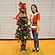 クリスマスツリーセット　レッド　180cm(ポット、オーナメント付)
