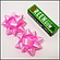ラッピング用　花リボン（シール式）100個　ピンク