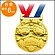 合金立体ゴールドメダル　フレンズ　直径6cm重さ90g